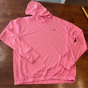 Under Armour women’s heat gear hooded top pink size medium